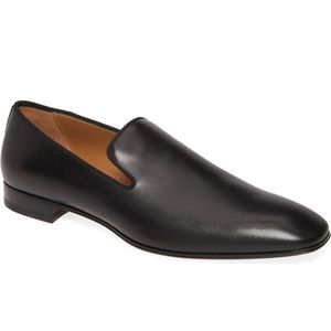 Christian Louboutin Black Calfskin Leather Loafer.  Dandelion Flat. NWT.